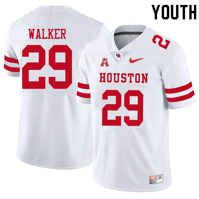 Youth #29 Kelan Walker Houston Cougars College Football Jerseys Sale-White - Click Image to Close